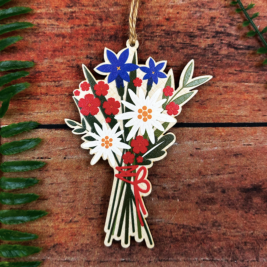 Swiss Souvenir Alpine Edelweiss Flower Decoration