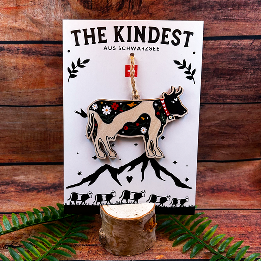 The Black Cow Wooden Decoration