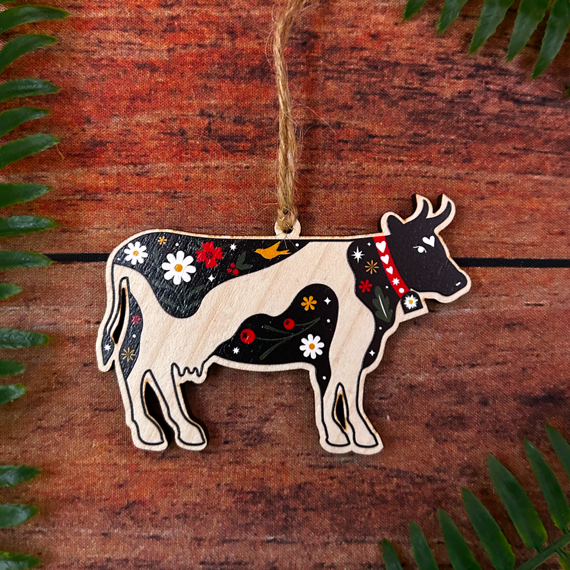"The Black Cow" Dekoration aus Holz