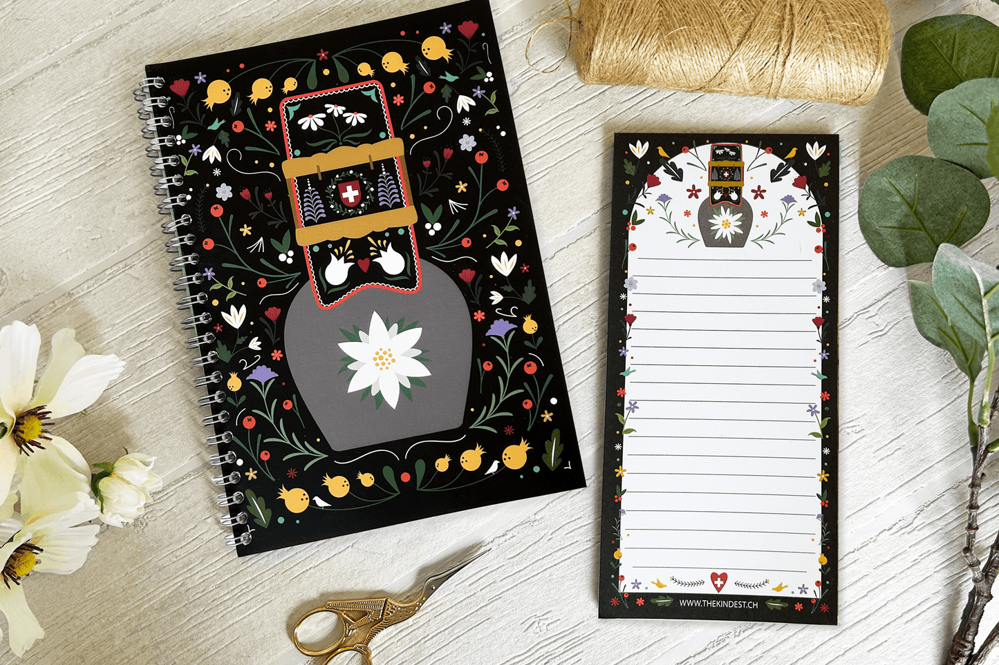 Swiss Edelweiss Cowbell Notepad
