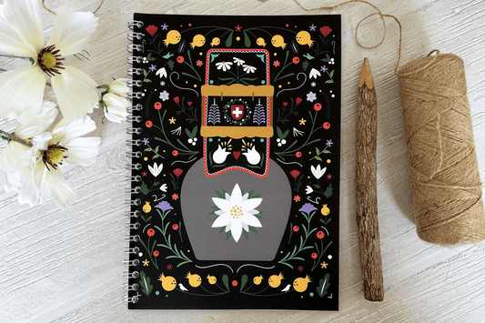 Swiss Edelweiss Cowbell Notepad