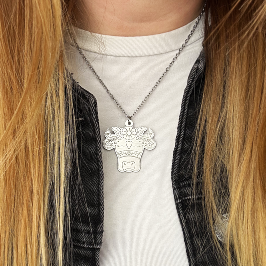 Swiss Cow Floral Necklace