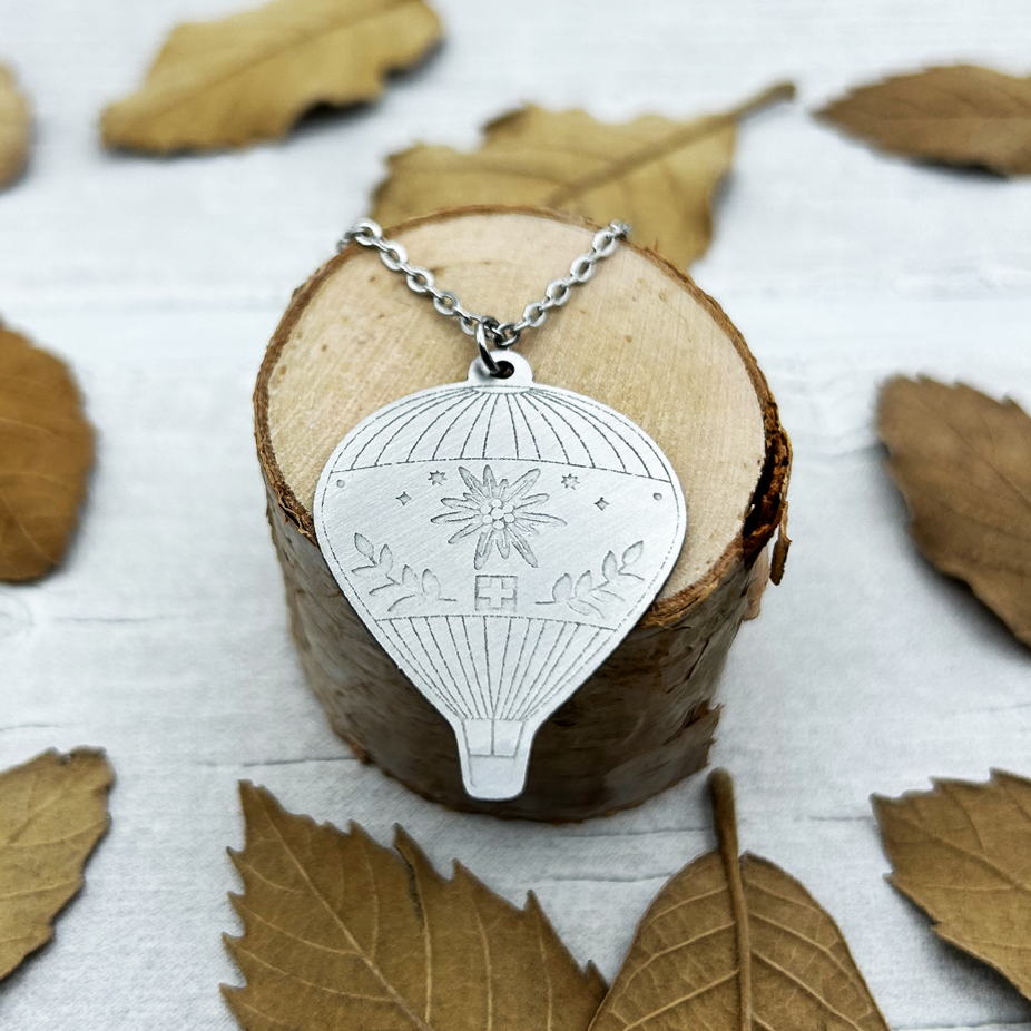 Edelweiss Hot Air Balloon Necklace