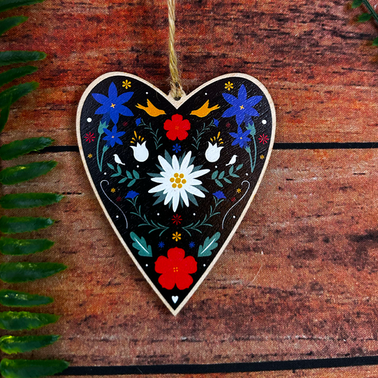 Swiss Edelweiss Souvenir Alpine Heart Decoration