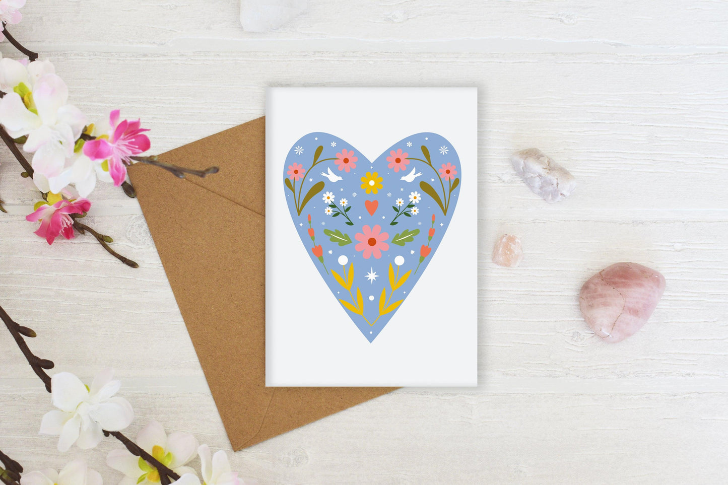 Folk Heart Greeting Card