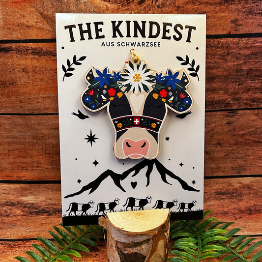 Alpabzug Swiss Cow Wooden Decoration