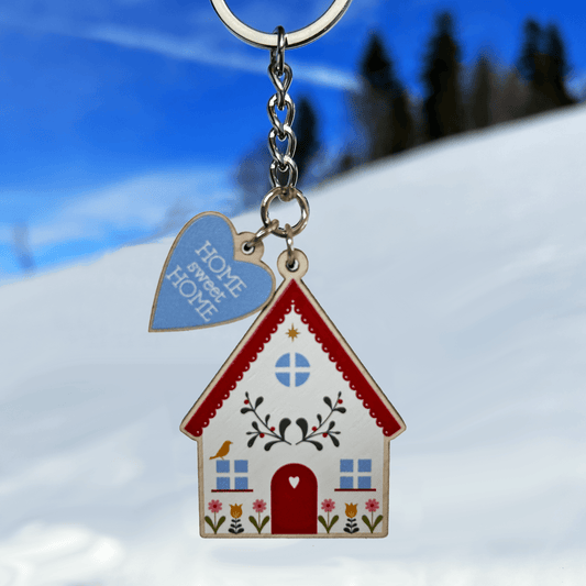 Home Sweet Home Floral Cottage Keyring