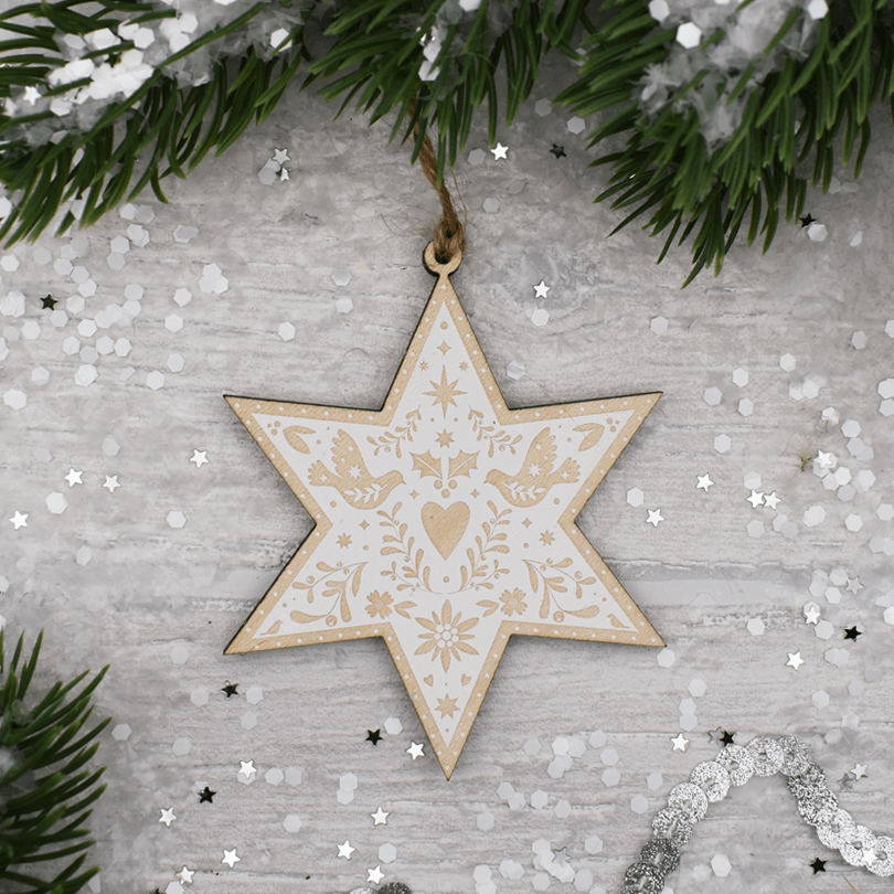 Swiss Folk Art Star Christmas Decoration
