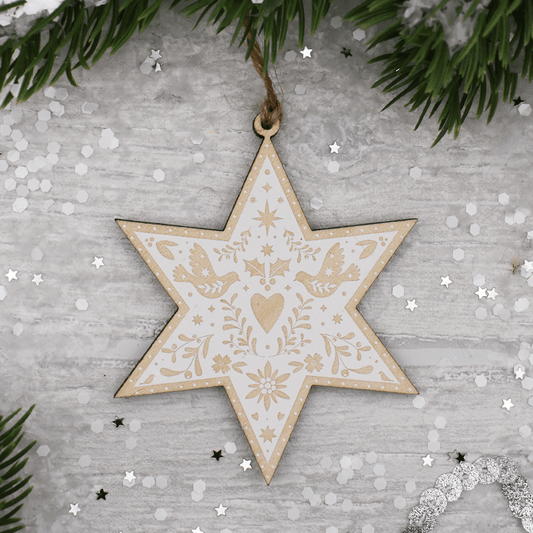 Swiss Folk Art Star Christmas Decoration