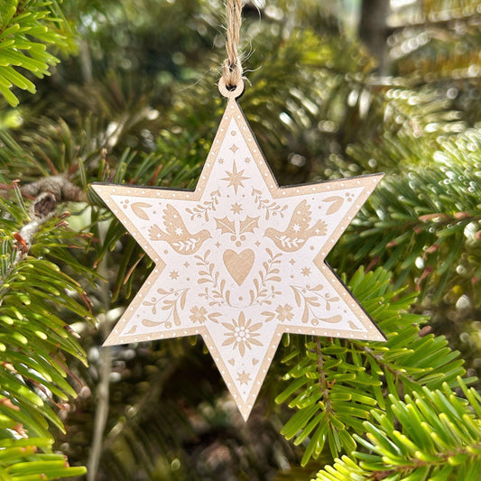 Swiss Folk Art Star Christmas Decoration