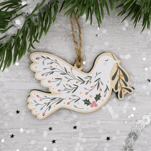 Peaceful Dove Floral Christmas Decoration