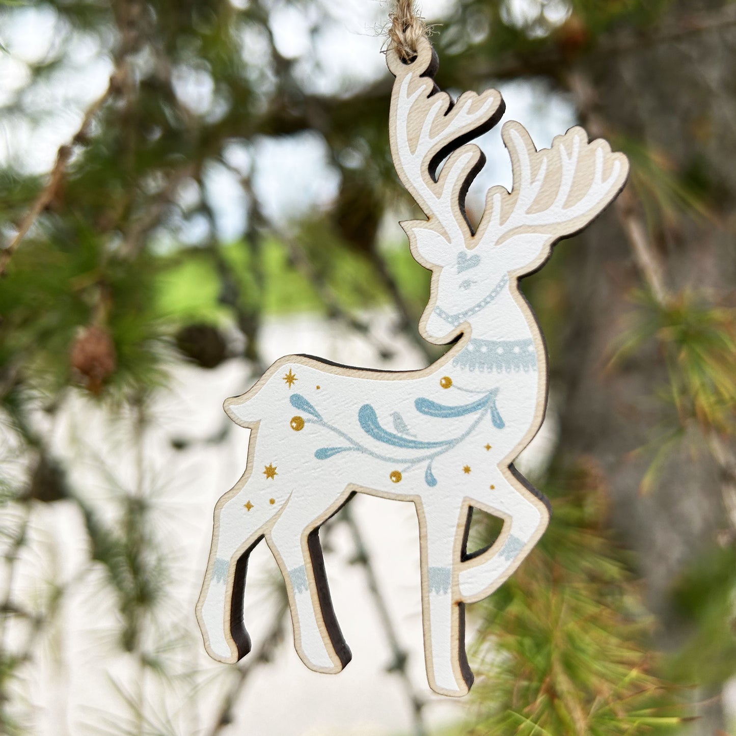 Winter Deer Wooden Decoration