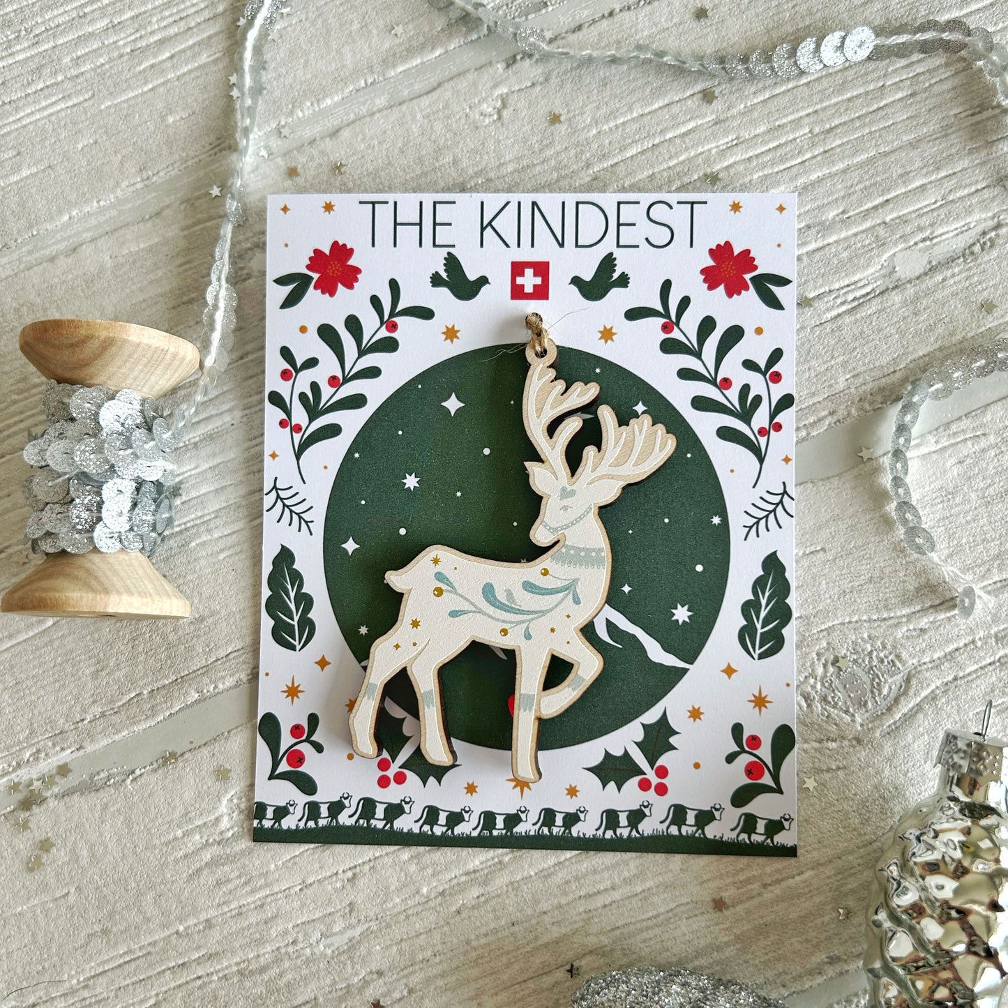 Winter Deer Wooden Decoration