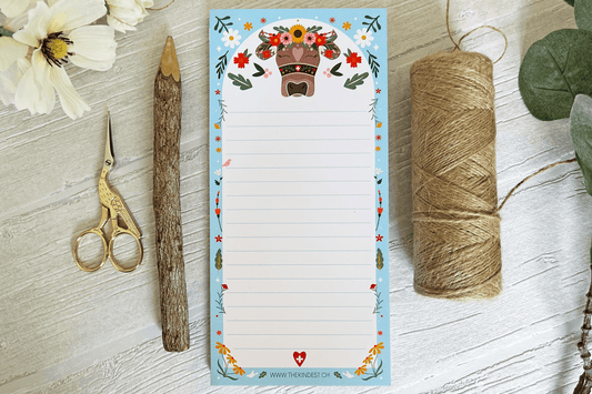 Swiss Cow Floral Notepad