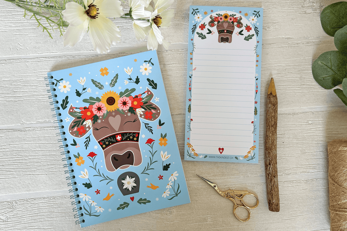 Swiss Cow Floral Notebook