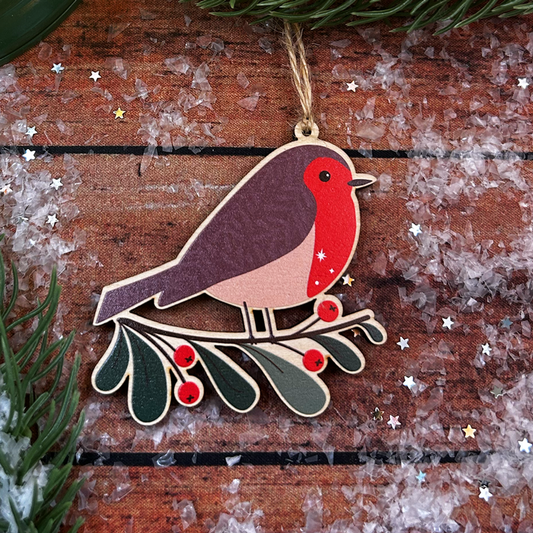 Little Robin Wooden Decoration
