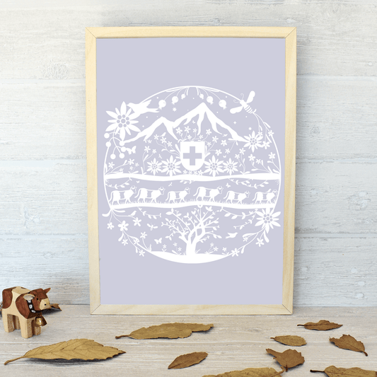 Swiss Folk Art Cow Print