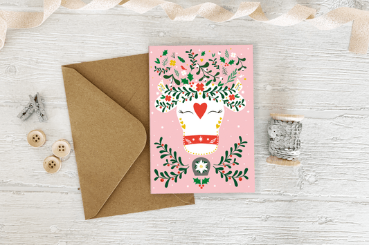 Swiss Cow Christmas Card