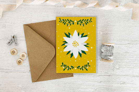 Swiss Edelweiss Christmas Card