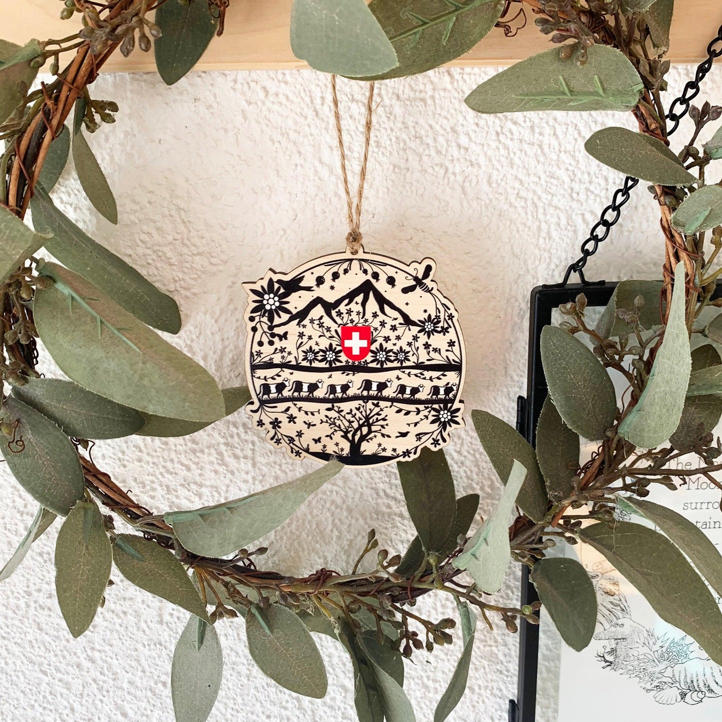 Swiss Folk Art Wooden Decoration
