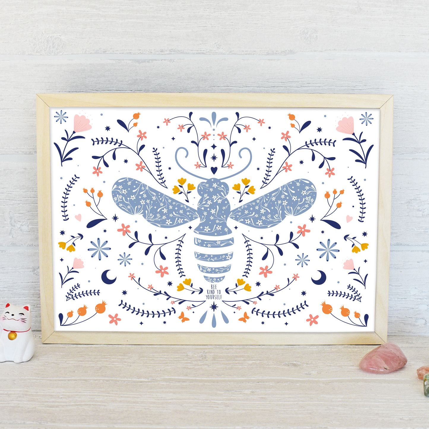 Bee Kind to Yourself Art Print - light colour scheme