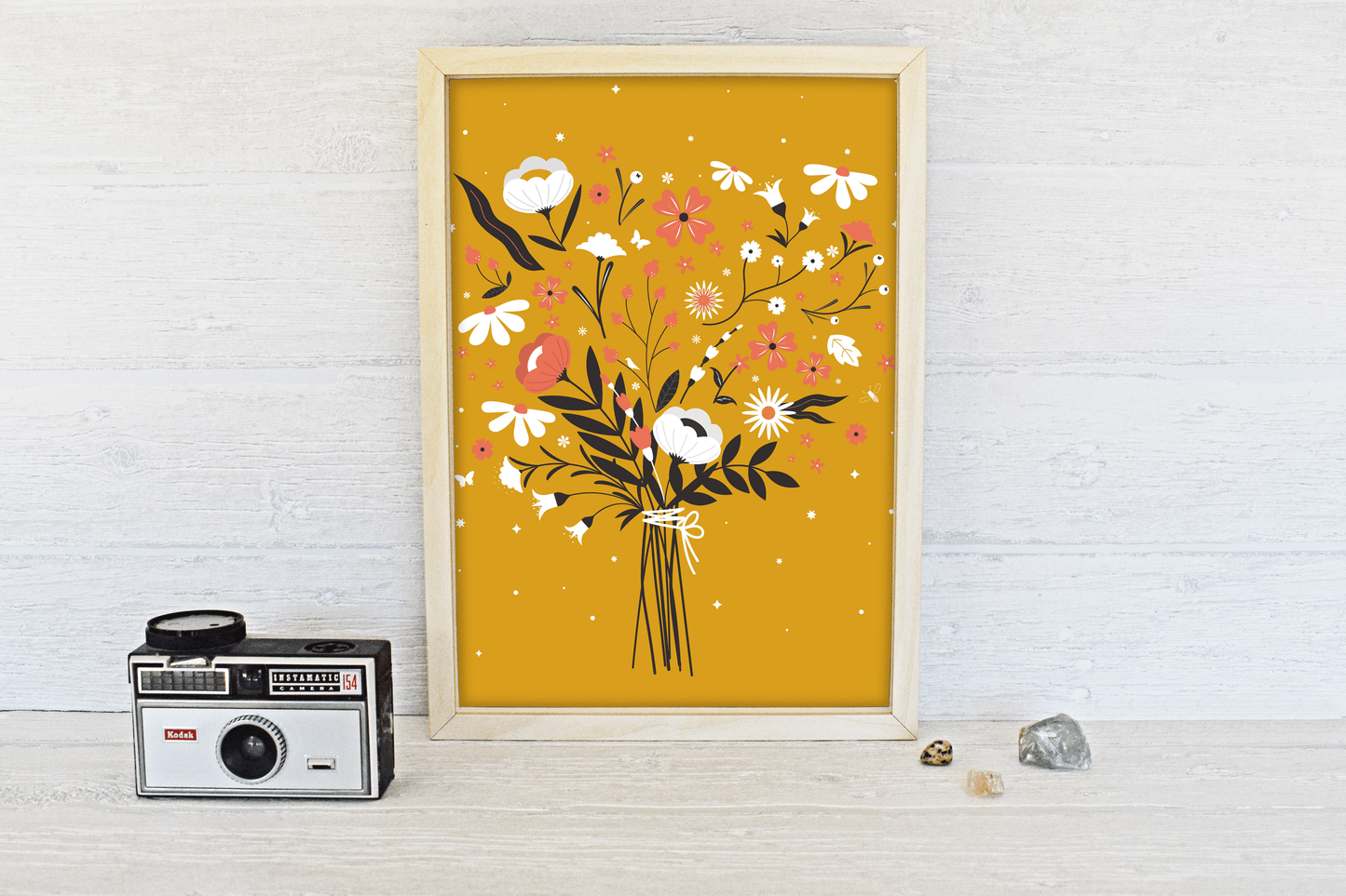 Folk Art Flower Bouquet Art Print