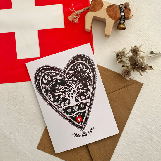 Swiss Paper Cut Greeting Card