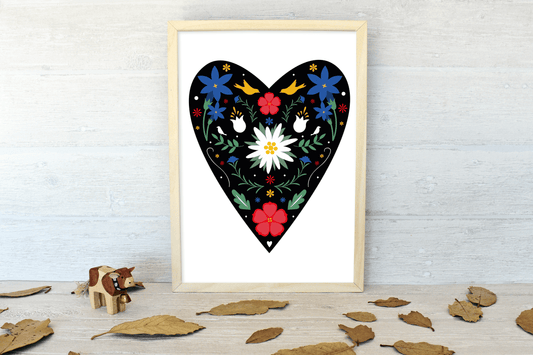 "Edelweiss Herz" Art Print