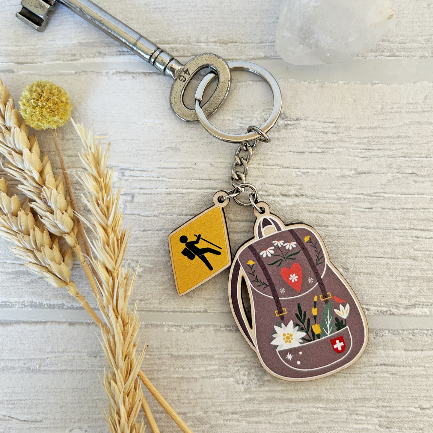 Hiking in the Alps Keyring
