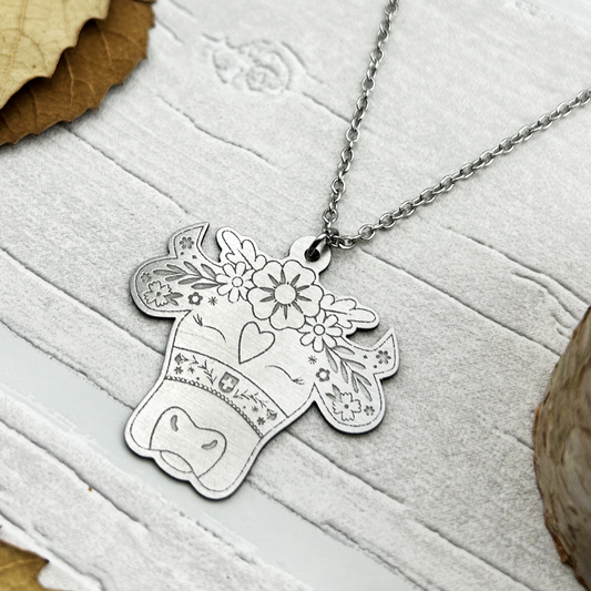 Swiss Cow Floral Necklace