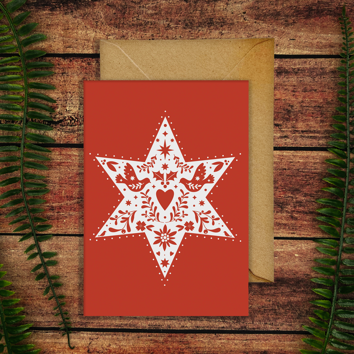Papercut Star Christmas Card