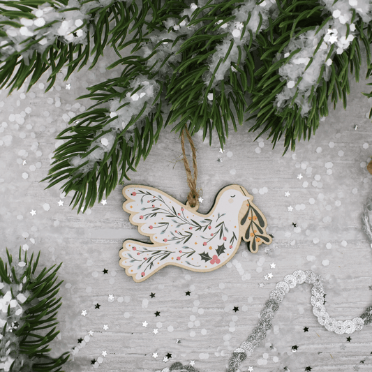 Peaceful Dove Floral Christmas Decoration