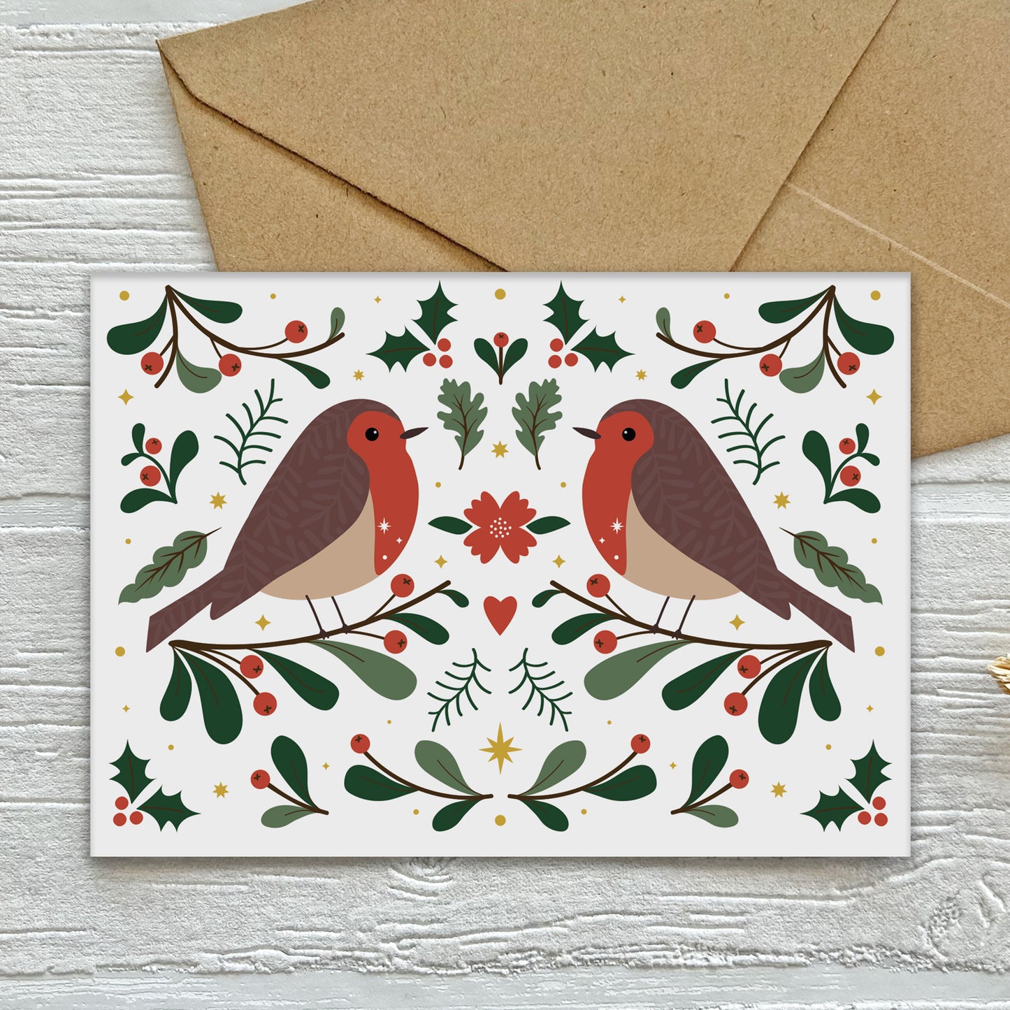 "Little Robins" Weihnachtskarte
