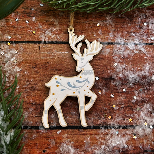 Winter Deer Wooden Decoration