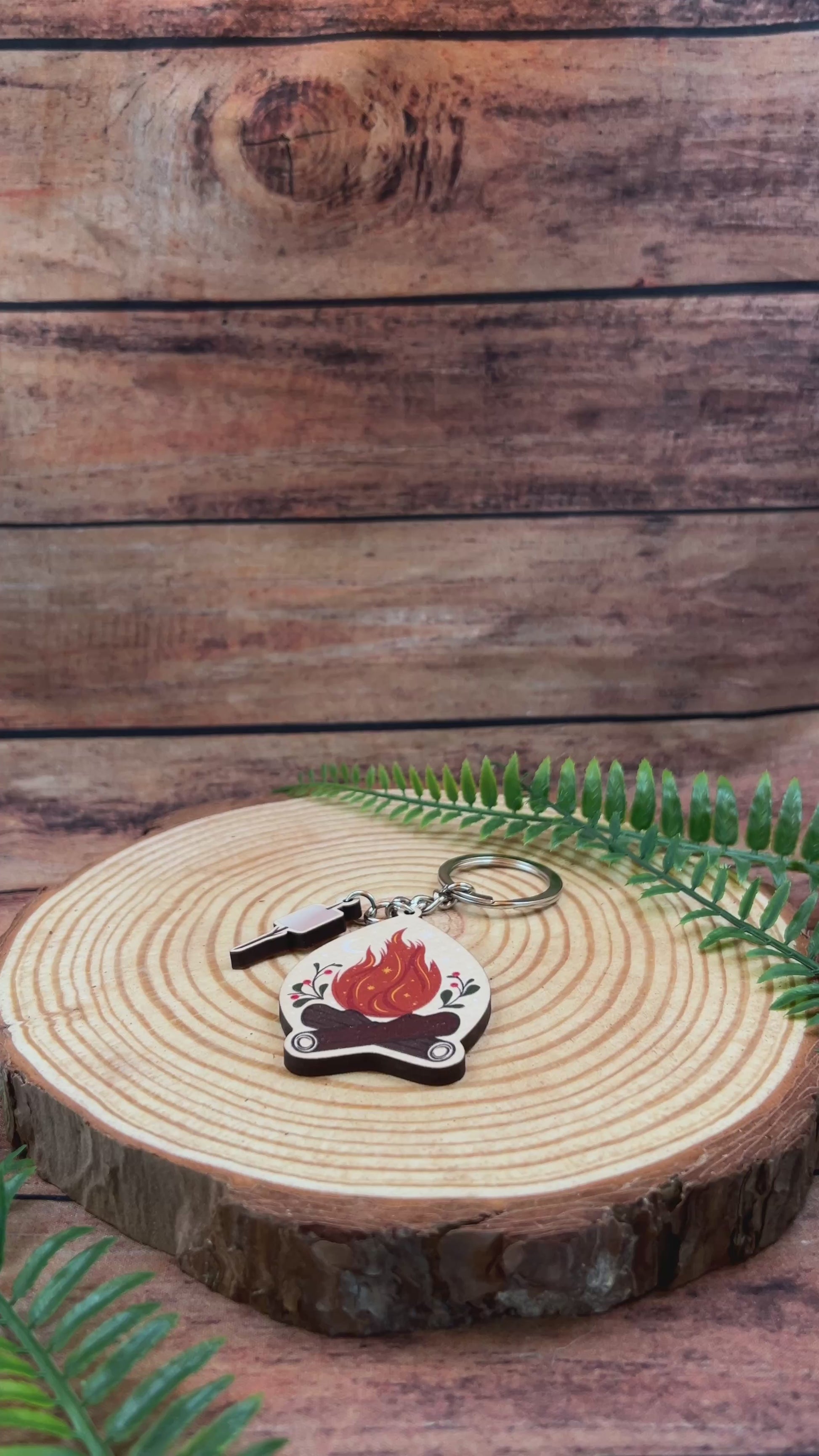 Video of Campfire and marshmallow keyring