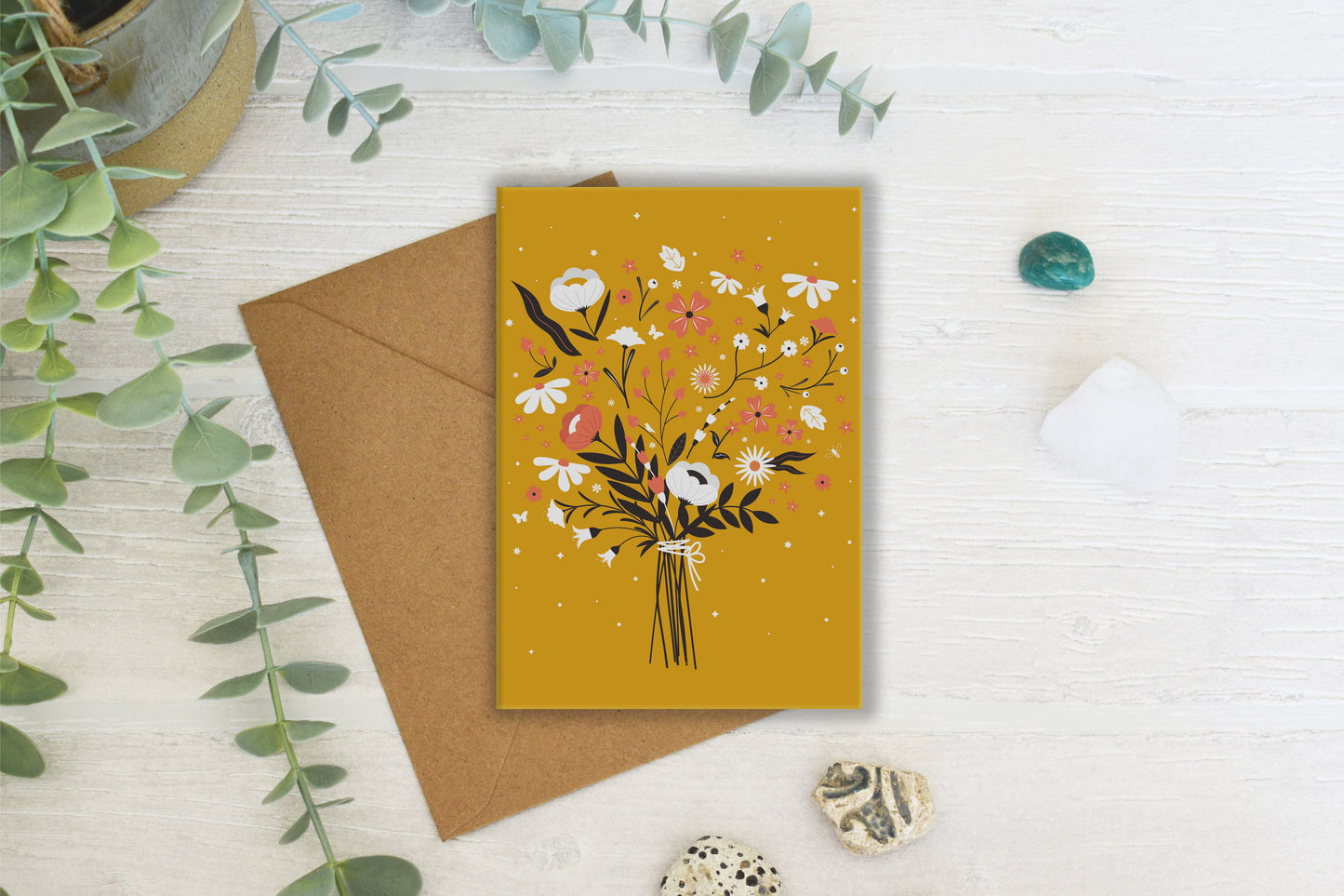 Folky Bouquet Greeting Card