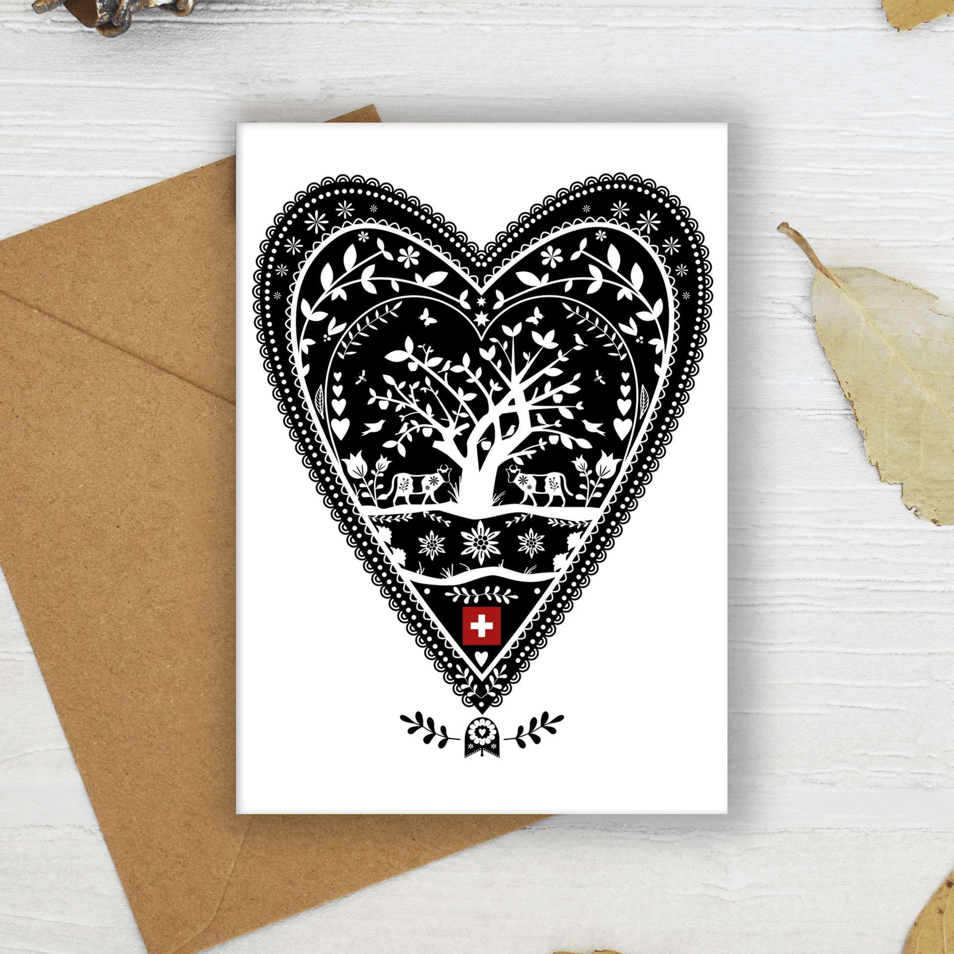 Swiss Papercut Greeting Card