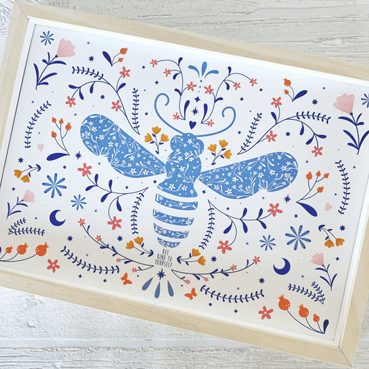 Bee Kind to Yourself Art Print - light colour scheme
